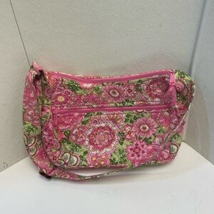Rare Retired Vera Bradley Petal Pink 'On The Go' Crossbody Shoulder Bag